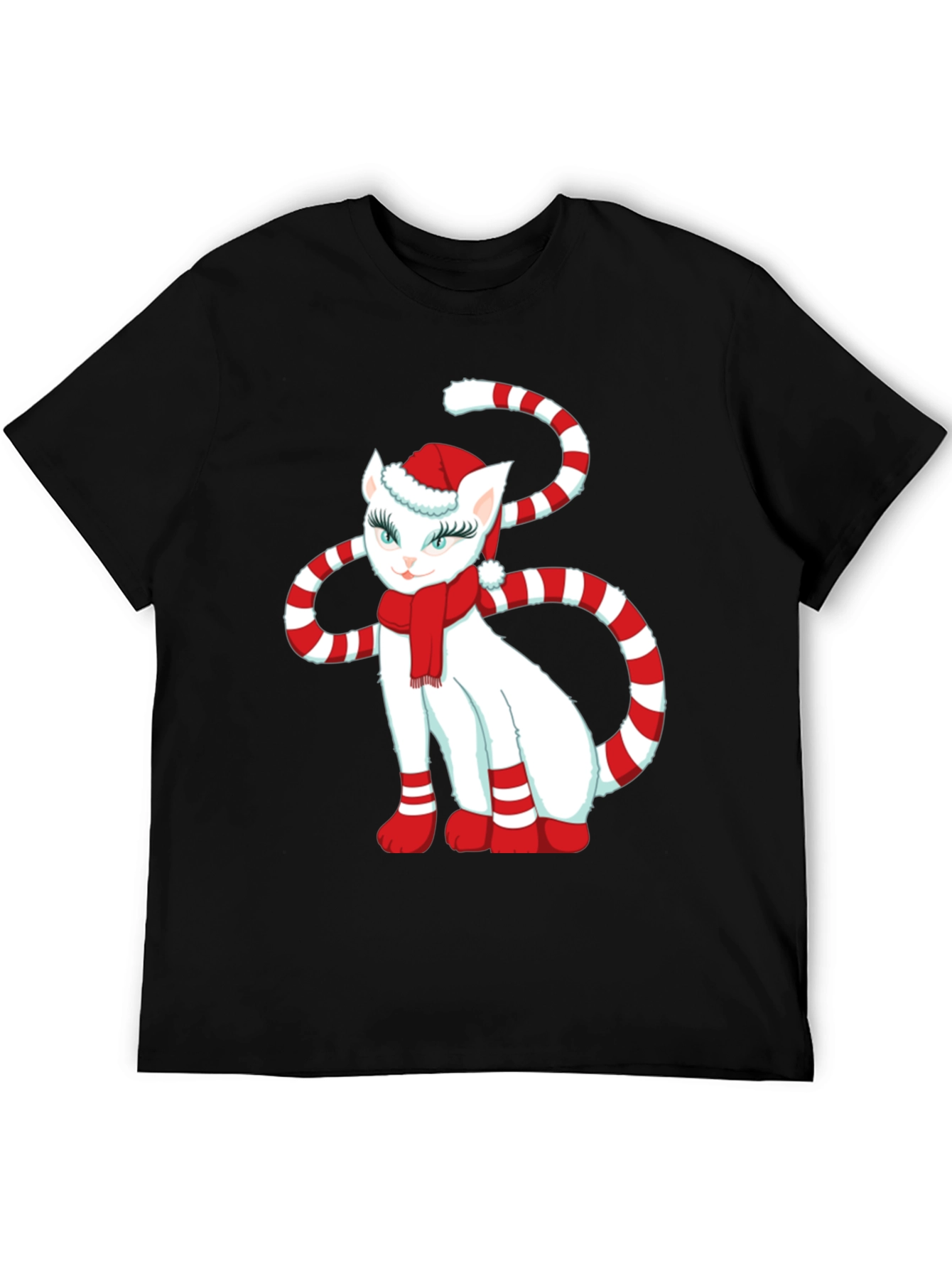 Festive Cat Graphic Tee: Holiday Cheer!