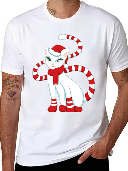 Festive Cat Graphic Tee: Holiday Cheer!