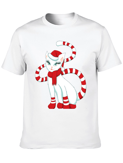 Festive Cat Graphic Tee: Holiday Cheer!