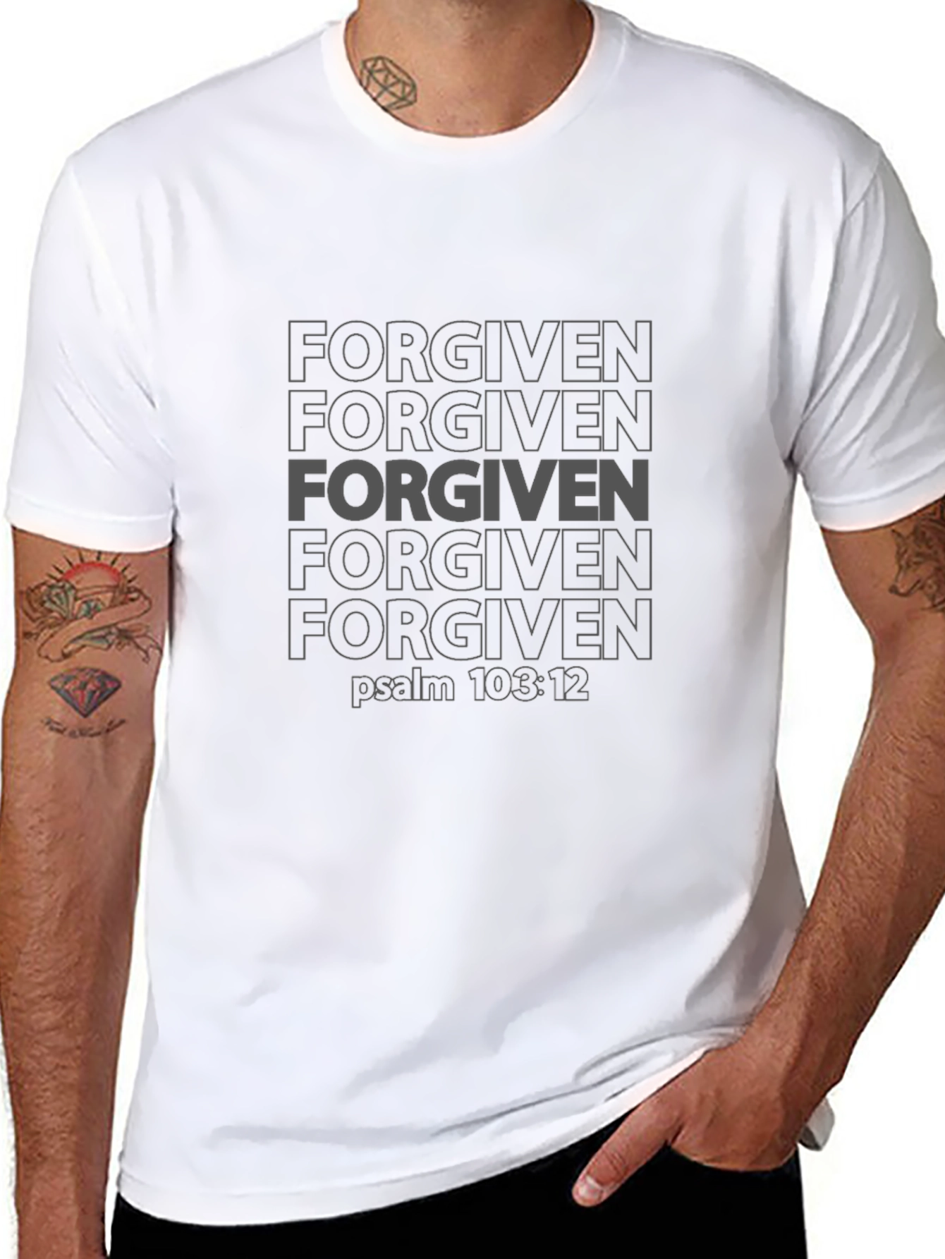 Forgiven Psalm 103:12 Graphic Tee