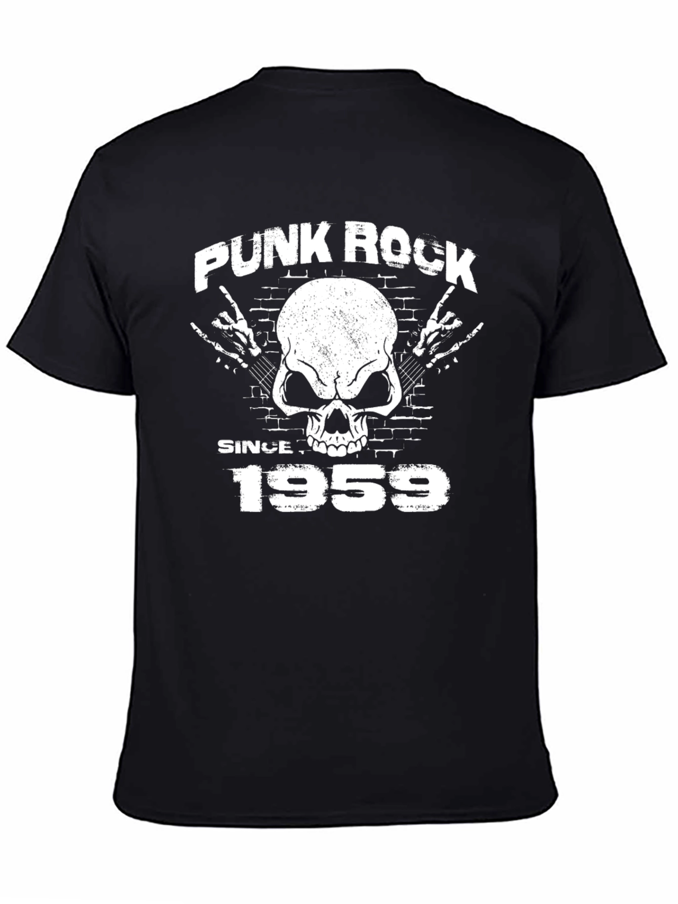Punk Rock Since 1959 Black Graphic T-Shirt