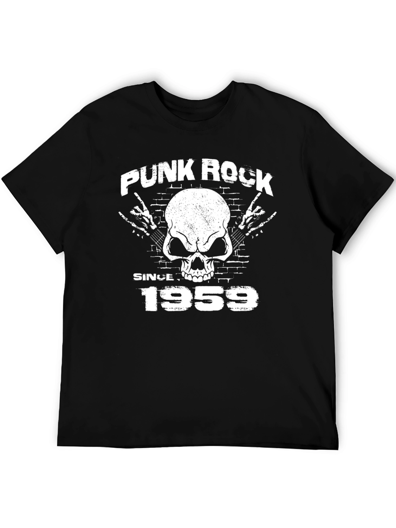 Punk Rock Since 1959 Black Graphic T-Shirt