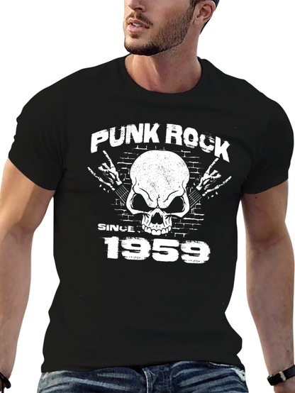 Punk Rock Since 1959 Black Graphic T-Shirt