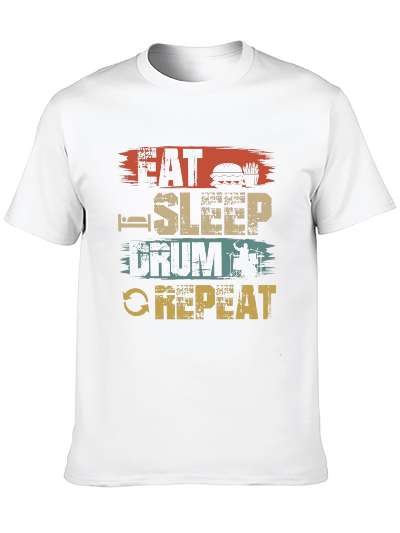Eat Sleep Drum Repeat T-Shirt Black