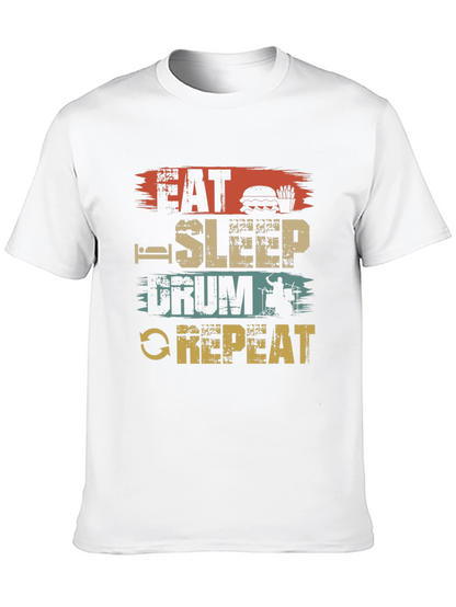 Eat Sleep Drum Repeat T-Shirt Black