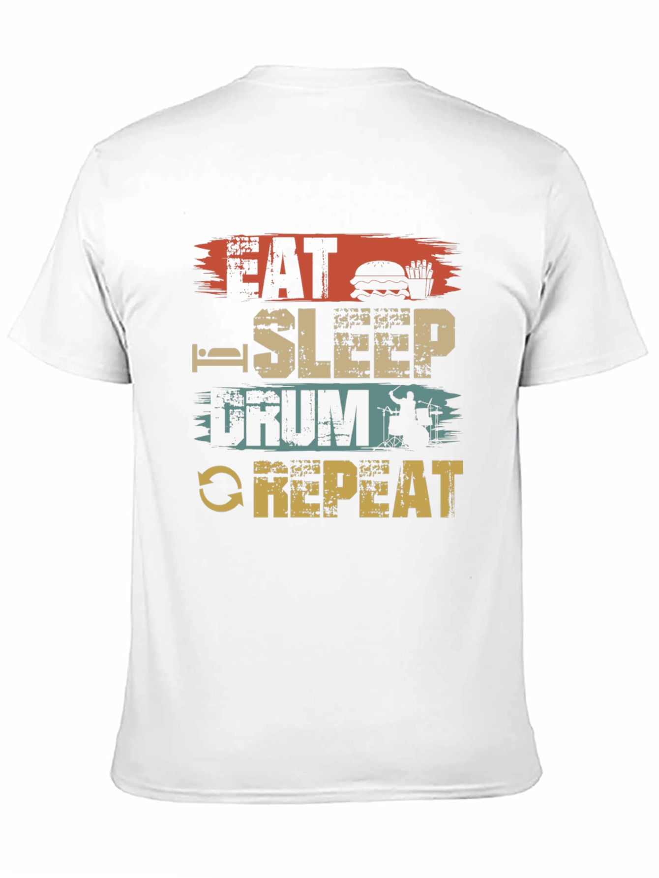 Eat Sleep Drum Repeat T-Shirt Black