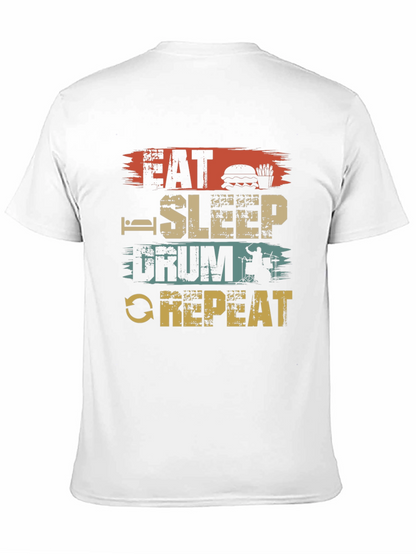 Eat Sleep Drum Repeat T-Shirt Black