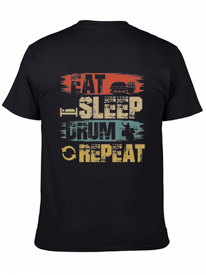 Eat Sleep Drum Repeat T-Shirt Black