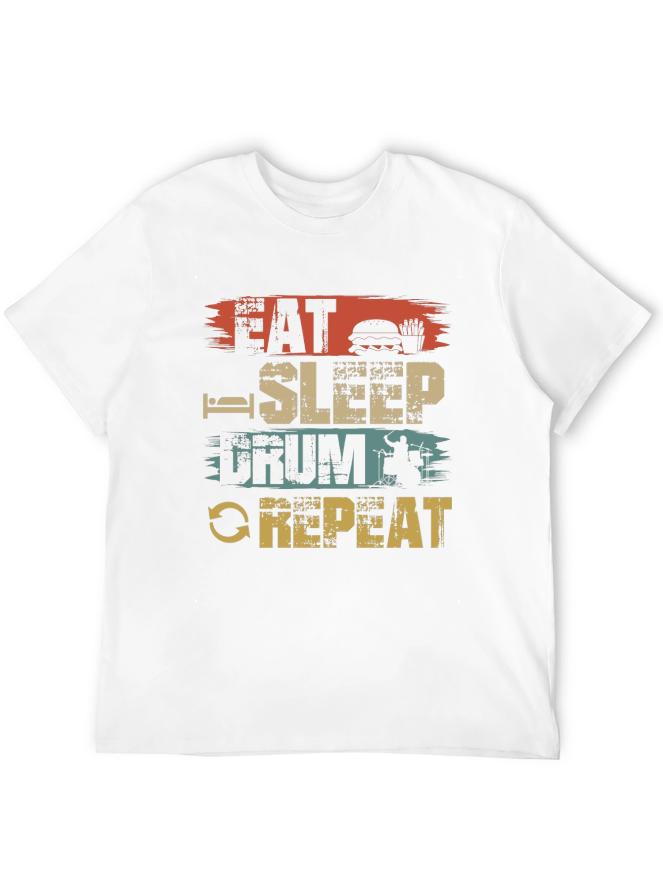 Eat Sleep Drum Repeat T-Shirt Black