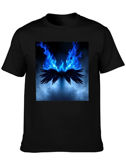 Fiery Wings Graphic Black T-Shirt