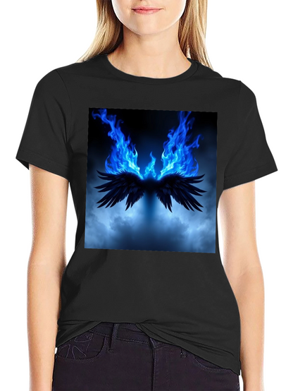 Fiery Wings Graphic Black T-Shirt