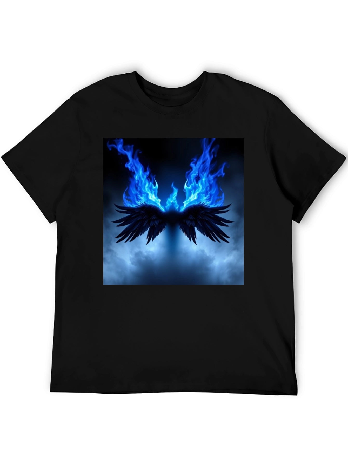 Fiery Wings Graphic Black T-Shirt
