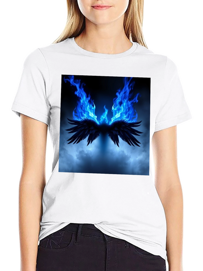 Fiery Wings Graphic Black T-Shirt