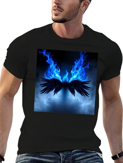 Fiery Wings Graphic Black T-Shirt