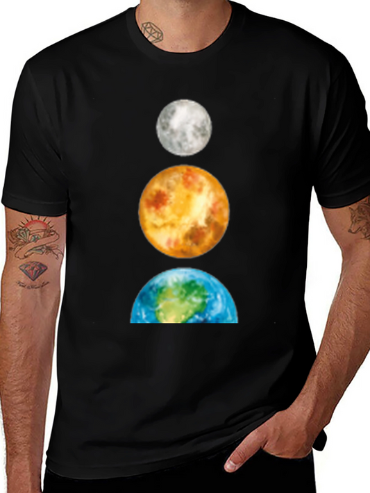 Planets Stacked T-Shirt: Moon Venus Earth