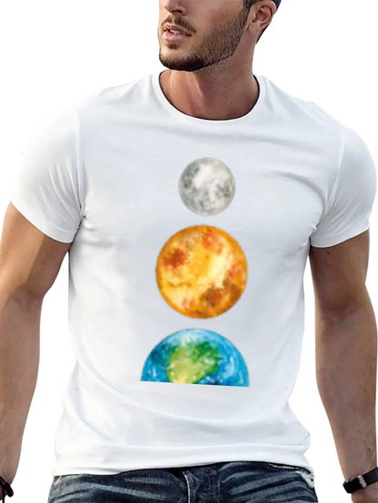 Planets Stacked T-Shirt: Moon Venus Earth