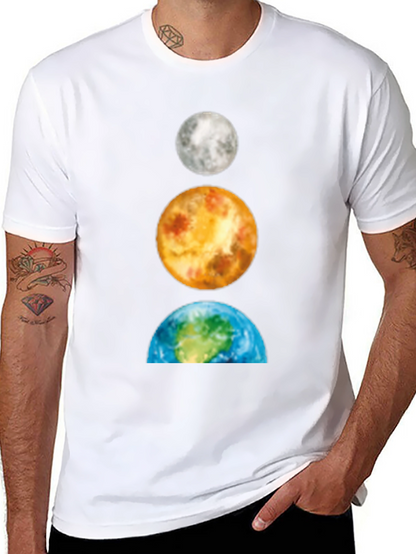 Planets Stacked T-Shirt: Moon Venus Earth