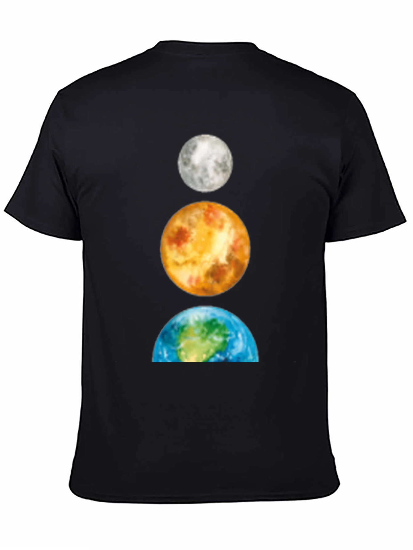 Planets Stacked T-Shirt: Moon Venus Earth