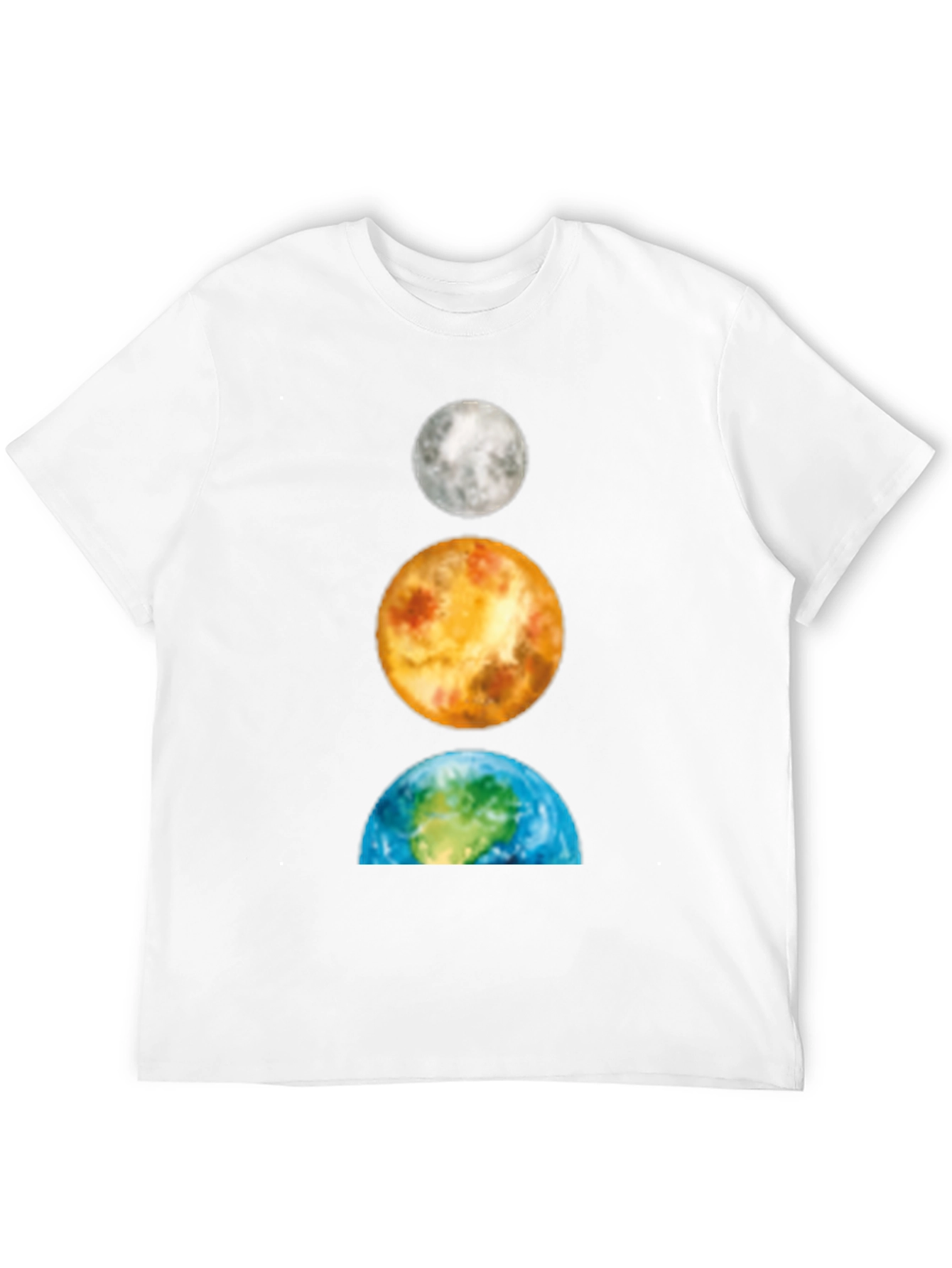 Planets Stacked T-Shirt: Moon Venus Earth
