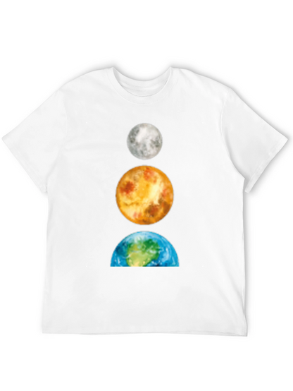 Planets Stacked T-Shirt: Moon Venus Earth
