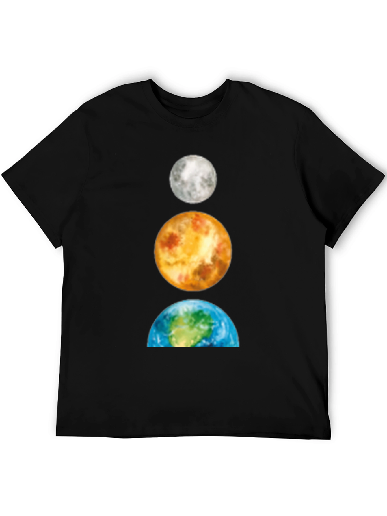 Planets Stacked T-Shirt: Moon Venus Earth