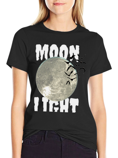 Moonlight Bats Graphic Tee - Halloween Shirt
