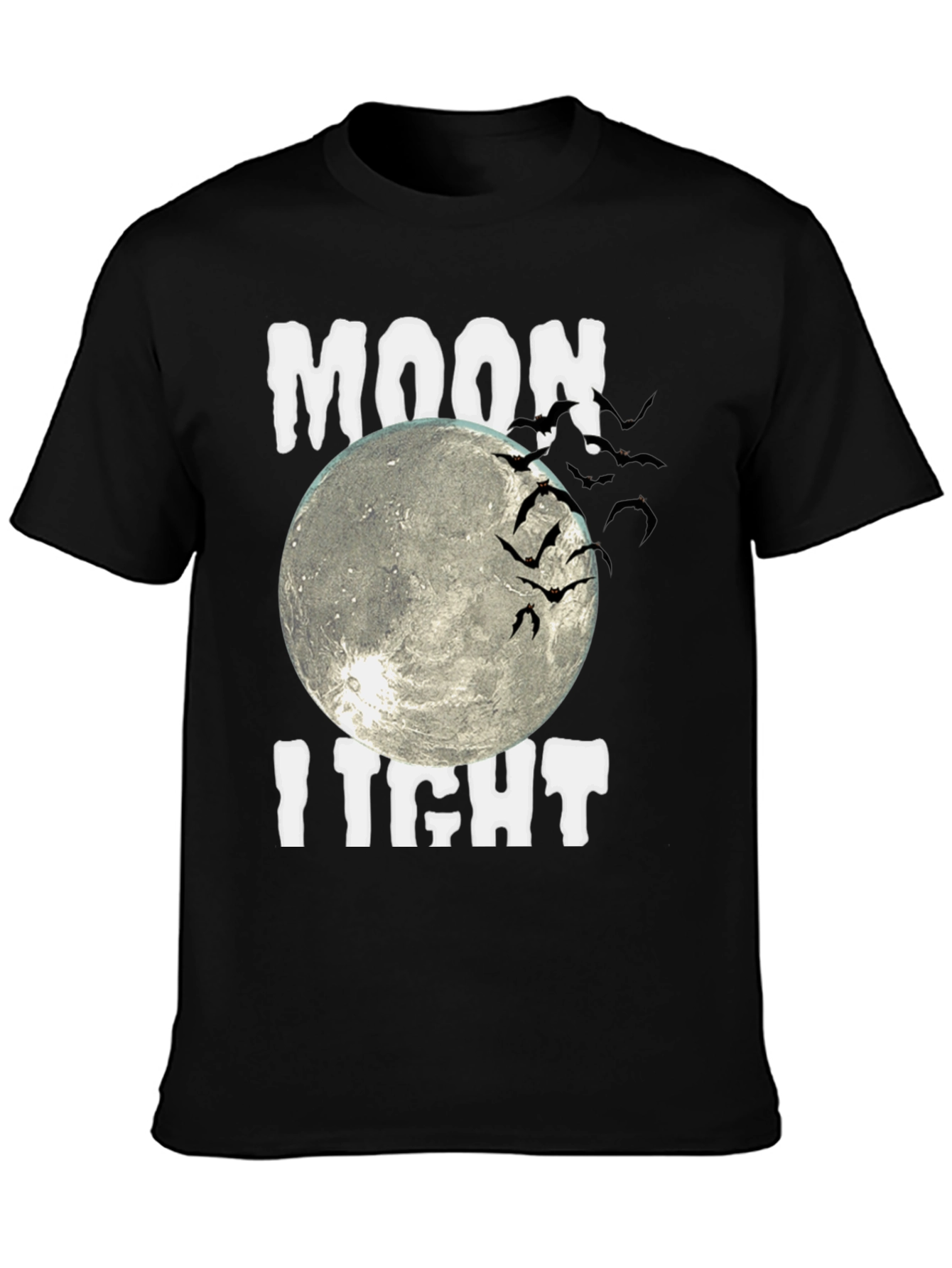Moonlight Bats Graphic Tee - Halloween Shirt