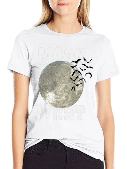 Moonlight Bats Graphic Tee - Halloween Shirt