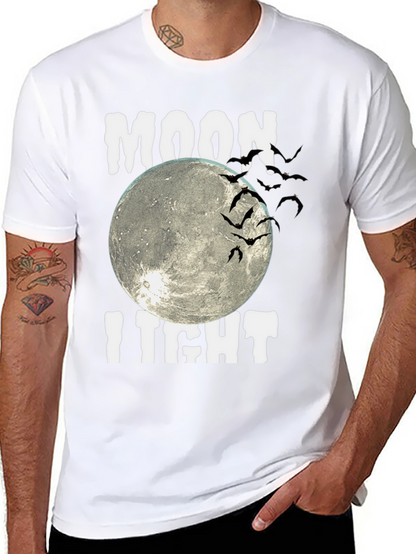 Moonlight Bats Graphic Tee - Halloween Shirt
