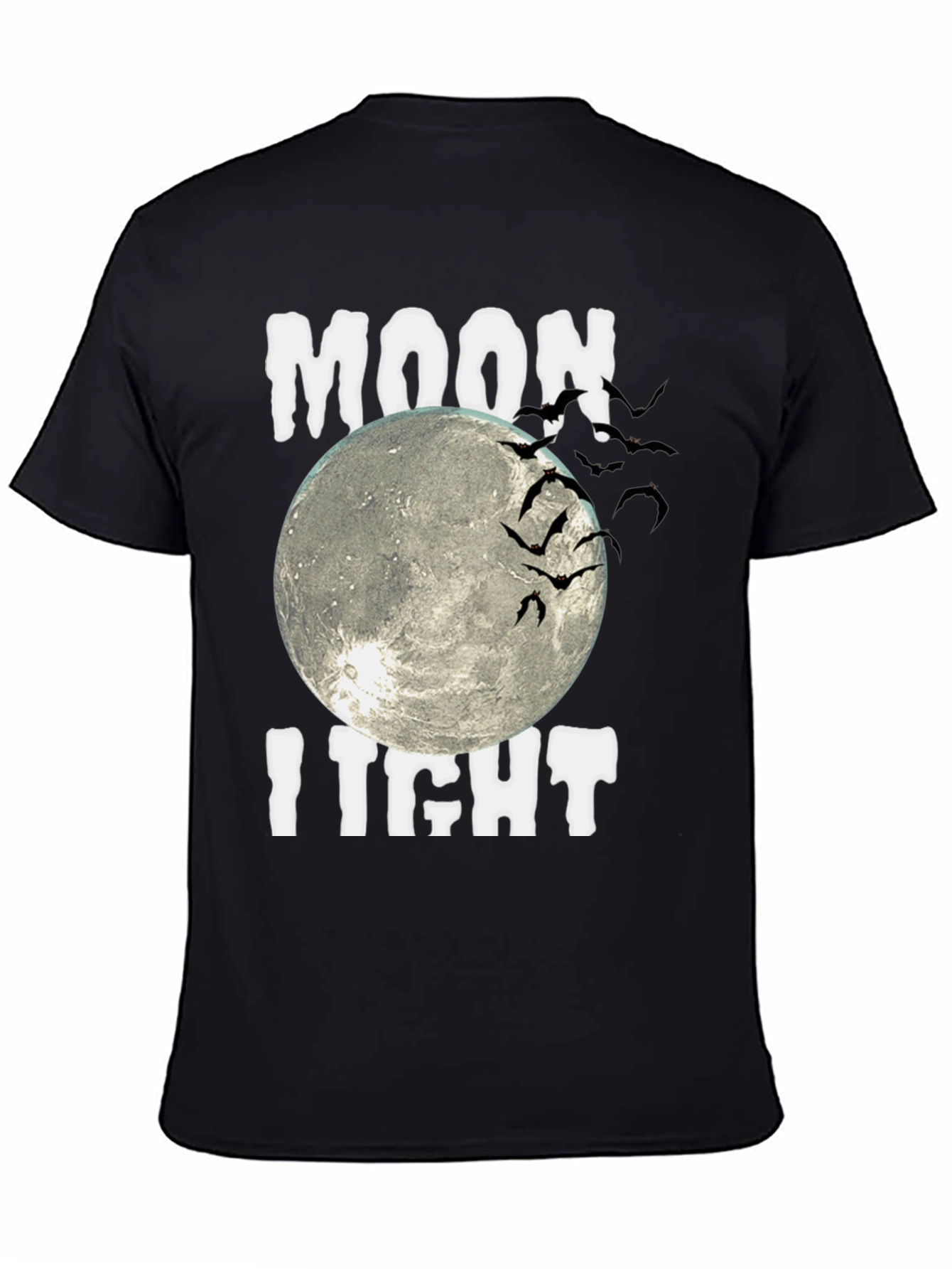 Moonlight Bats Graphic Tee - Halloween Shirt
