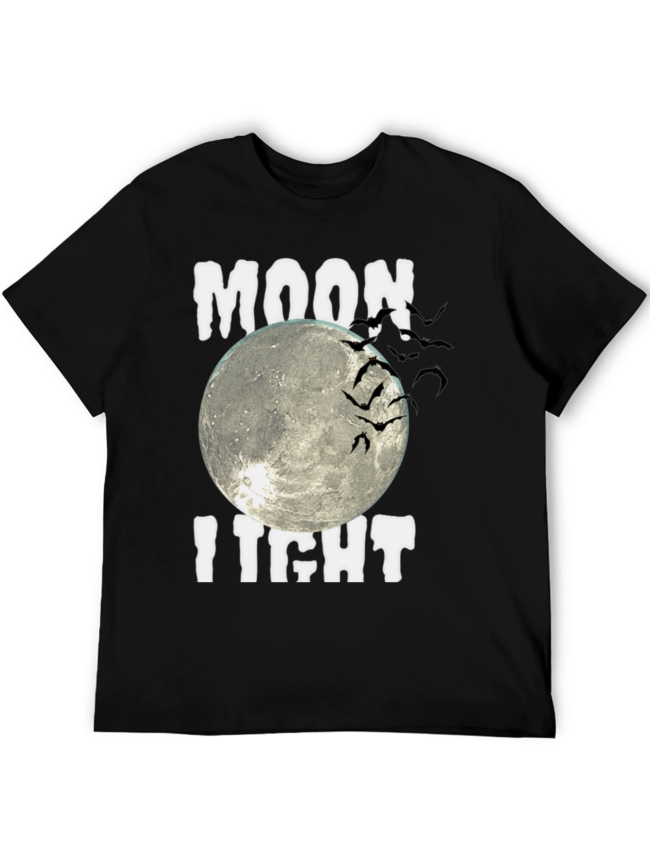 Moonlight Bats Graphic Tee - Halloween Shirt