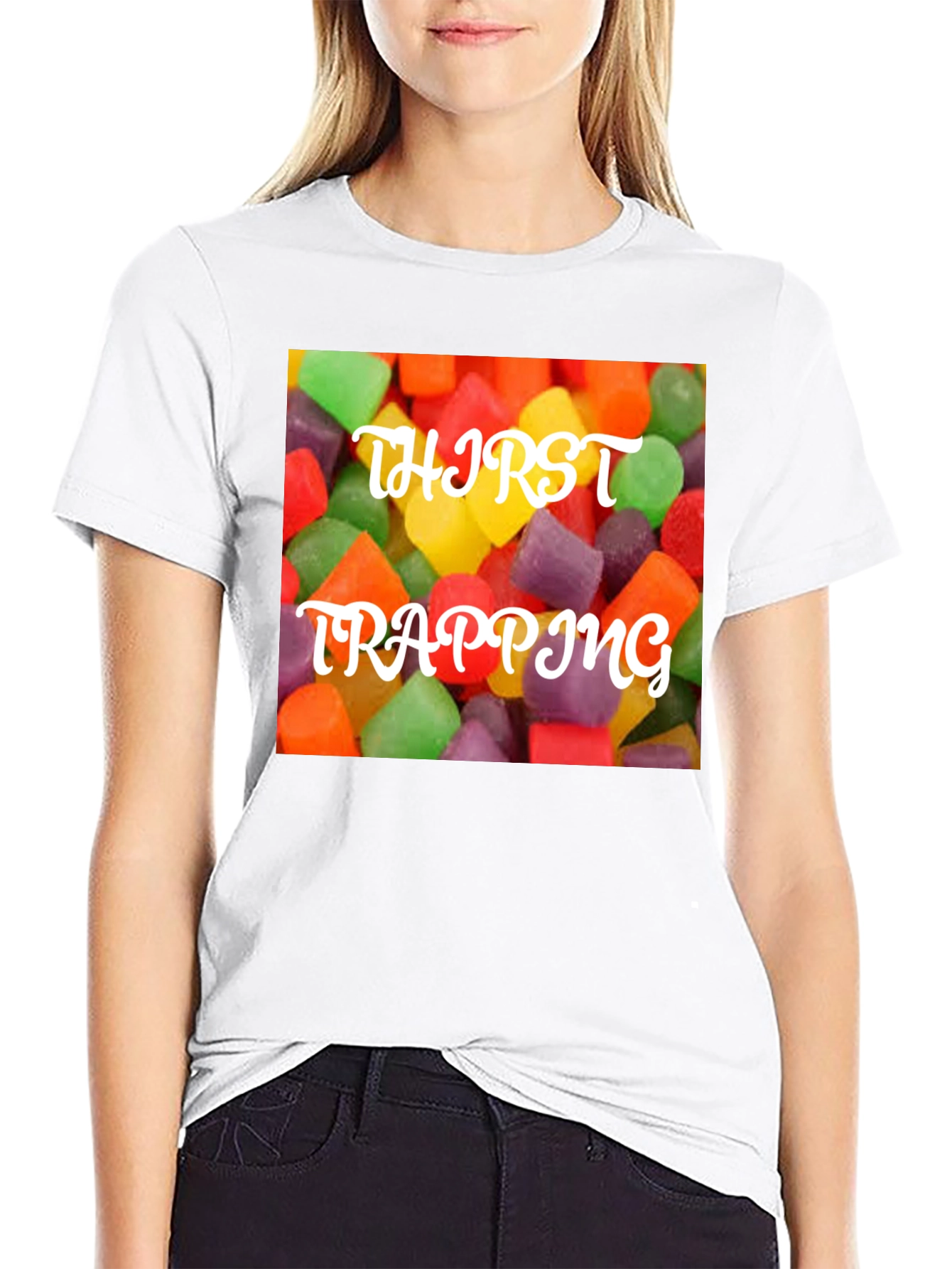 Thirst Trapping Candy T-Shirt - Sweet & Trendy!