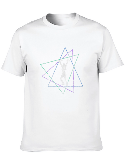 Geometric Workout Graphic Tee - Black