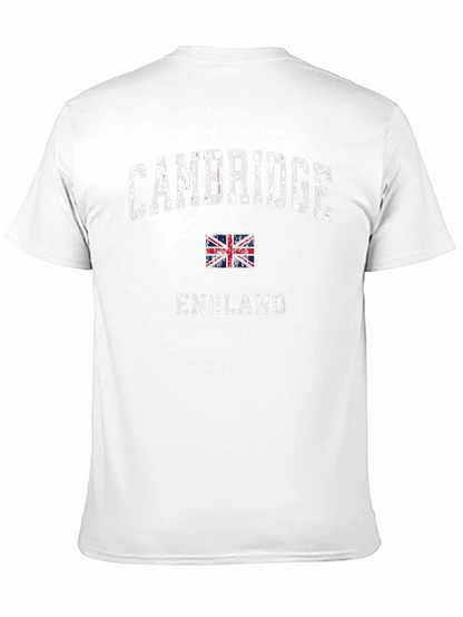 Cambridge England UK Flag Black Graphic T-Shirt