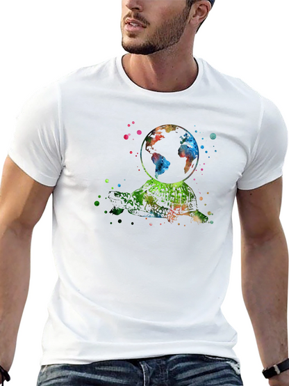 Watercolor Turtle Earth T-Shirt