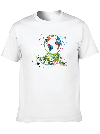 Watercolor Turtle Earth T-Shirt