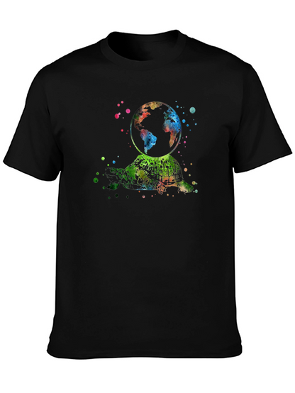 Watercolor Turtle Earth T-Shirt