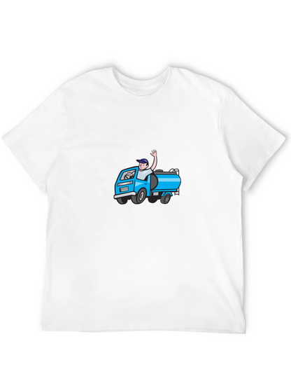 Cartoon Truck Black T-Shirt