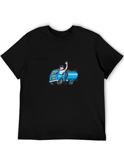 Cartoon Truck Black T-Shirt