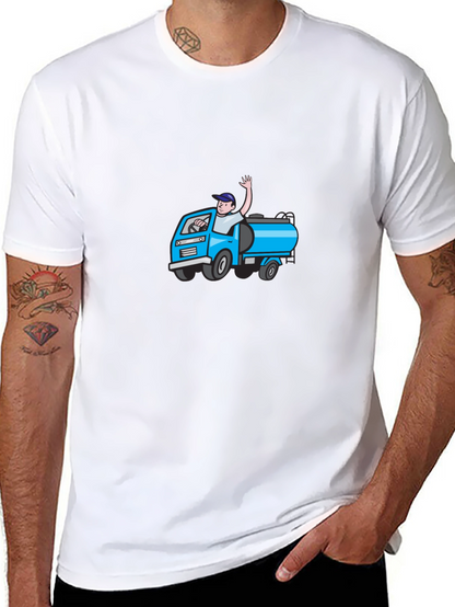 Cartoon Truck Black T-Shirt