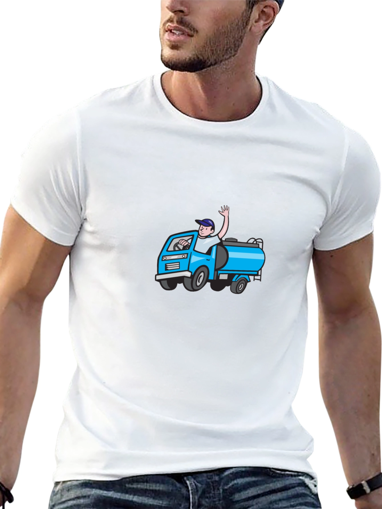 Cartoon Truck Black T-Shirt