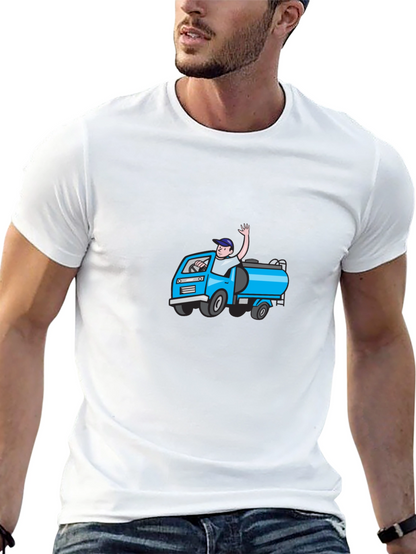 Cartoon Truck Black T-Shirt