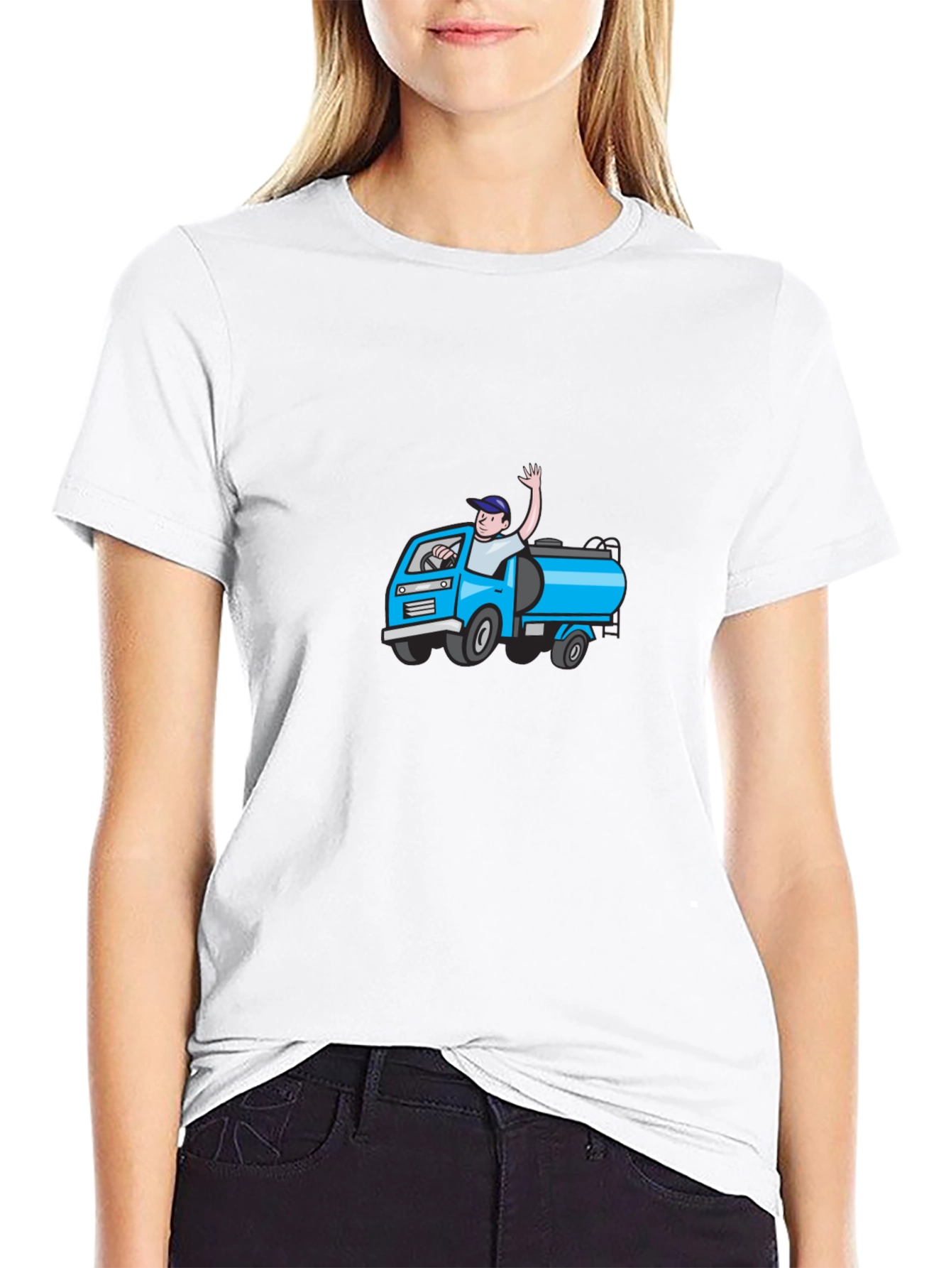 Cartoon Truck Black T-Shirt