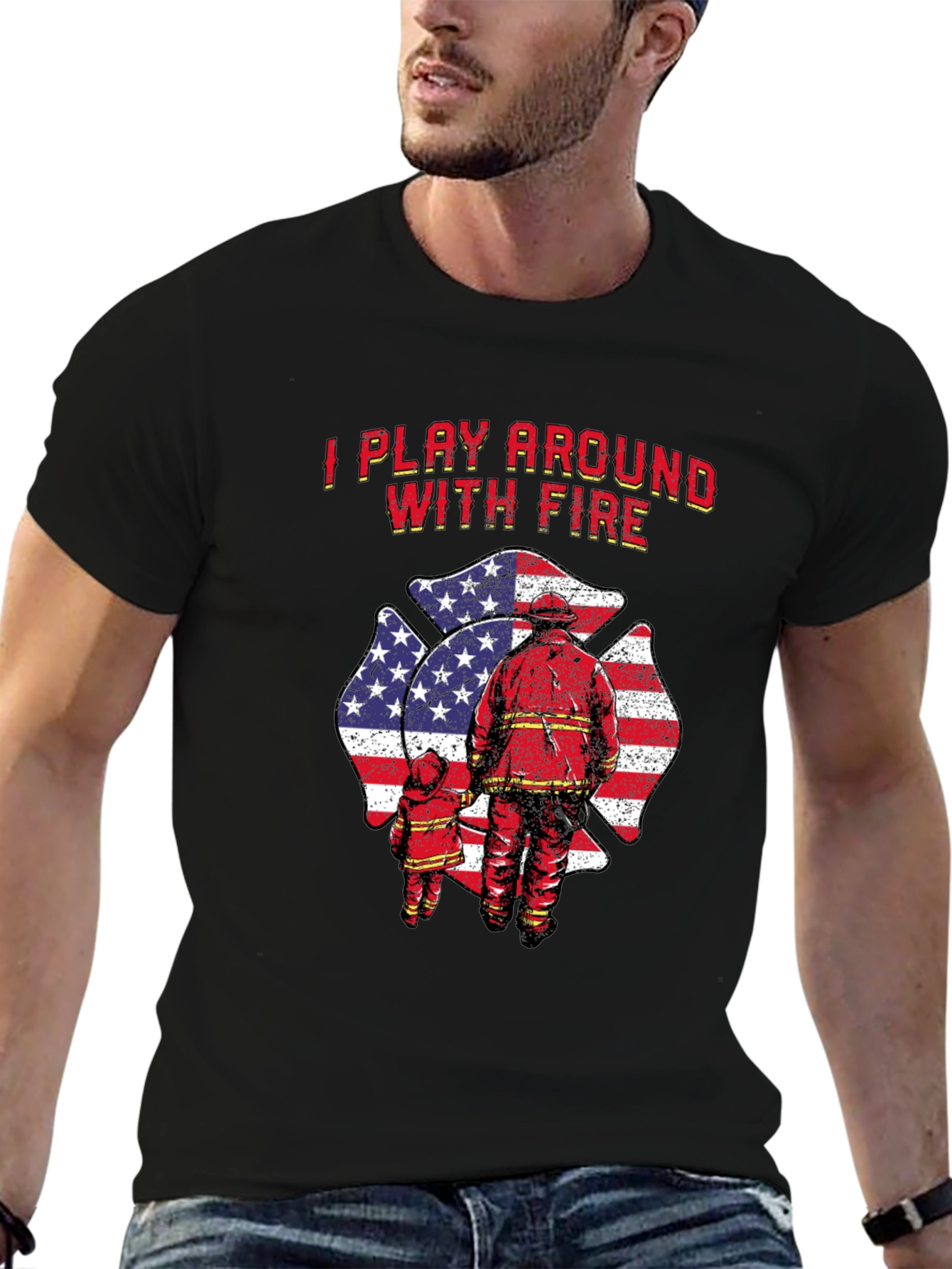 I Play Around With Fire T-Shirt Firefighter