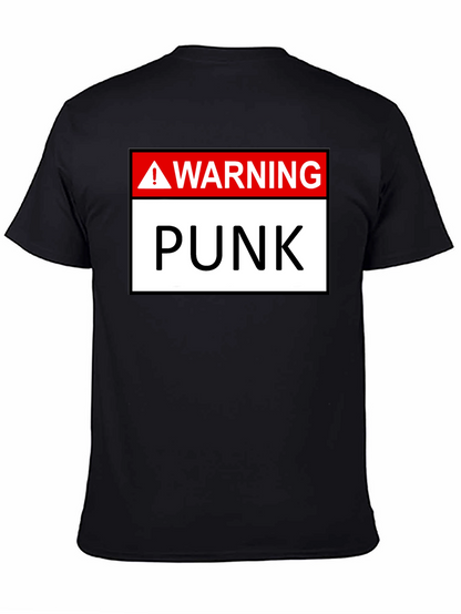 Warning Punk T-Shirt - Black Graphic Tee