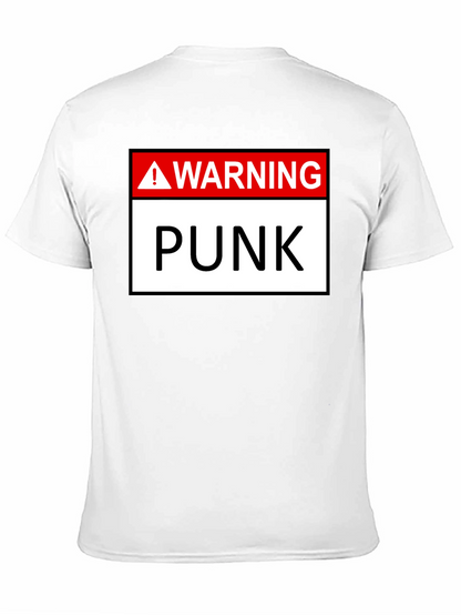 Warning Punk T-Shirt - Black Graphic Tee