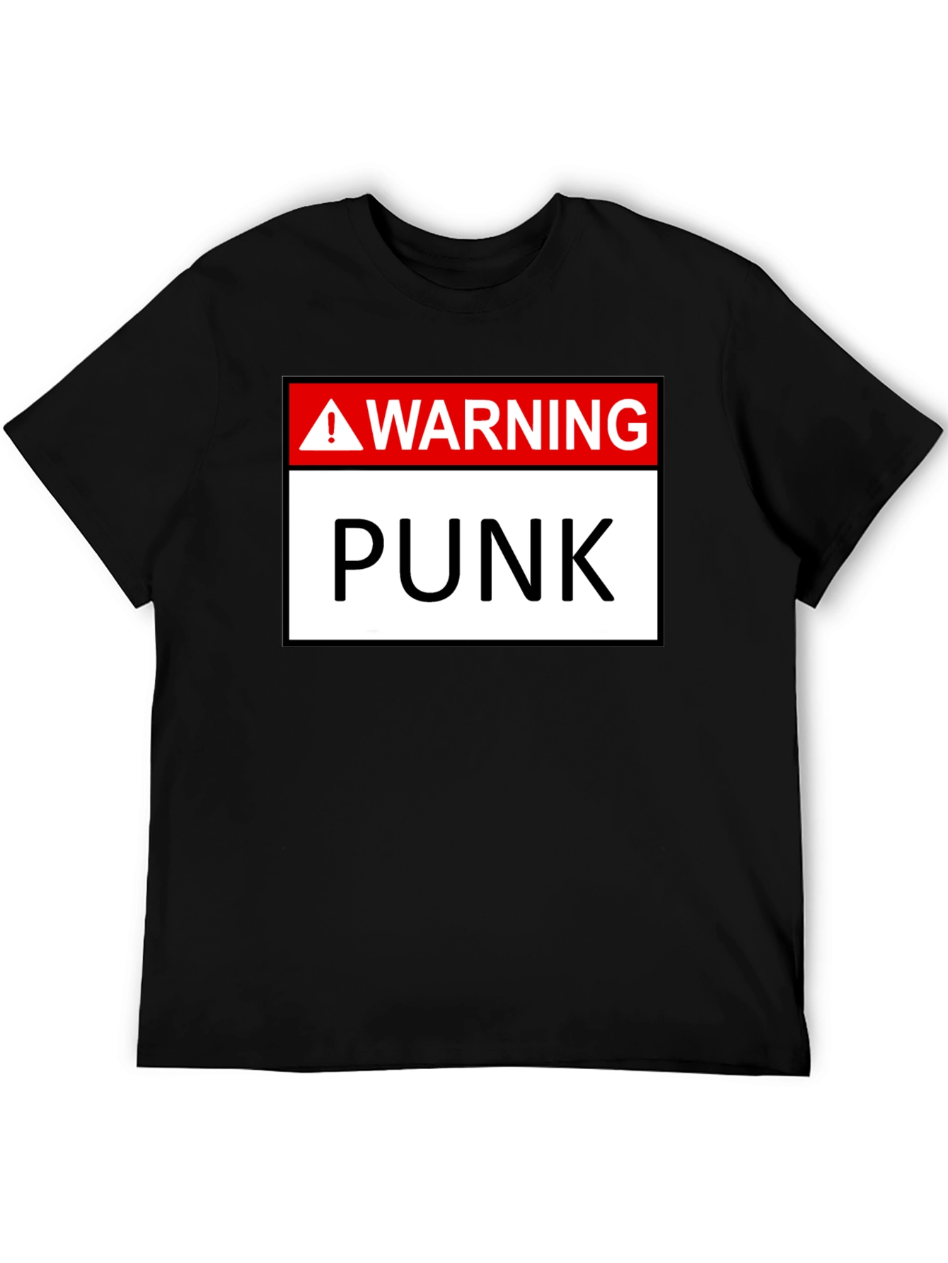 Warning Punk T-Shirt - Black Graphic Tee