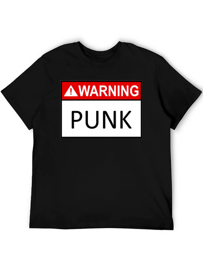 Warning Punk T-Shirt - Black Graphic Tee