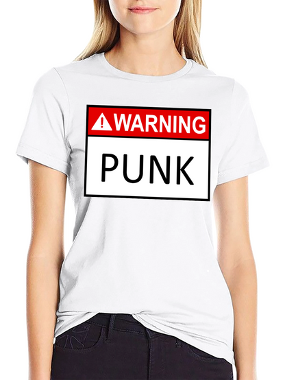 Warning Punk T-Shirt - Black Graphic Tee