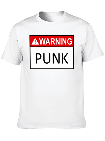 Warning Punk T-Shirt - Black Graphic Tee
